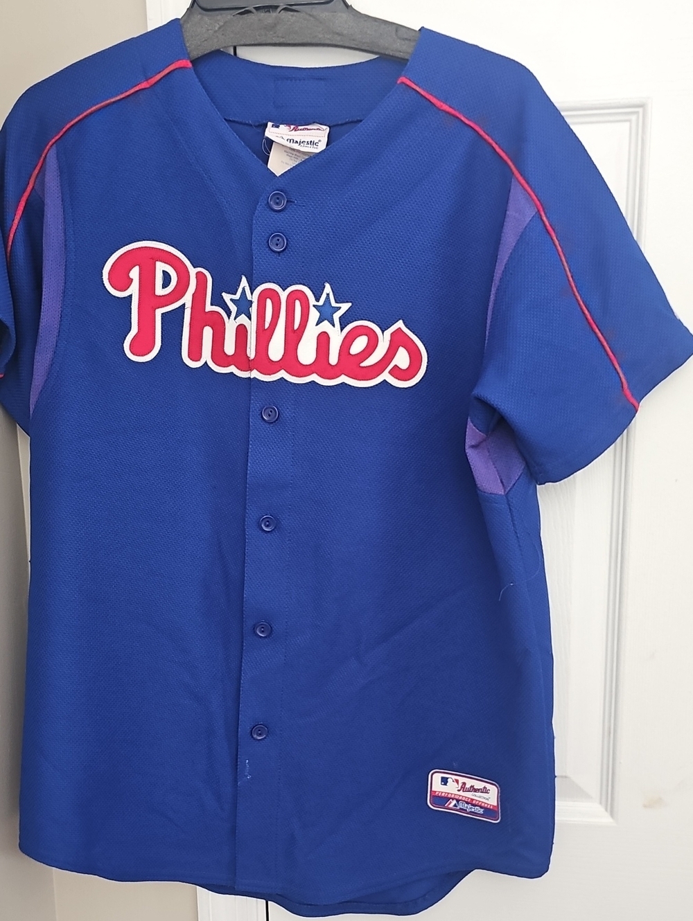 Majestic Kids Phillies Royal Blue Jersey with Red Logo
